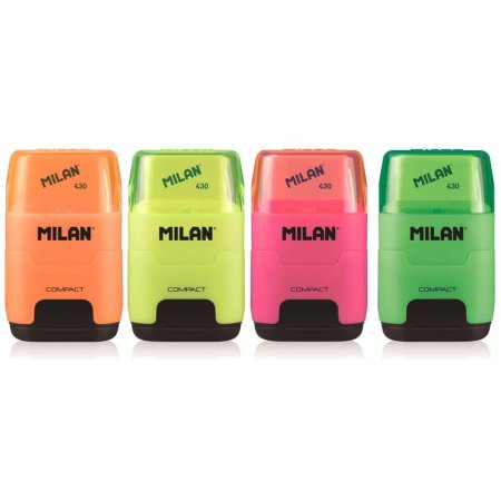Ластик-точилка Milan Compact Fluo в ассортименте