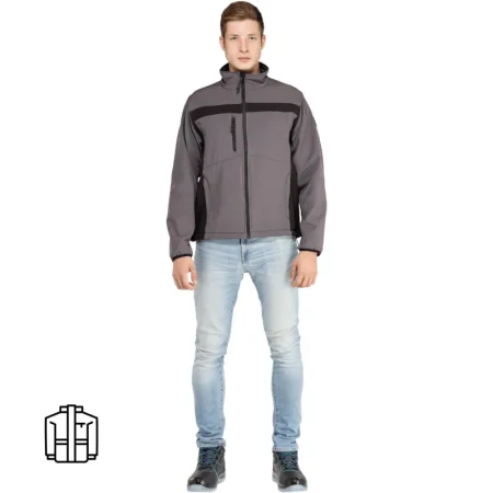 Куртка рабочая демисезонная мужская Delta Plus Lulea серая/чёрная  (размер 56-58, рост 196-204)