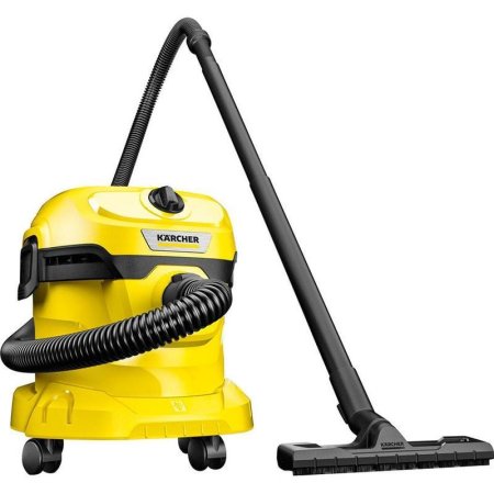 Пылесос Karcher WD 2 Plus желтый/черный (200 Вт, 77 ДБ)