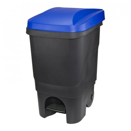Контейнер для раздельного сбора мусора Idea 60 л пластик синий/черный  (69x39x39 см)
