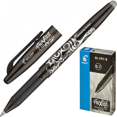 Ручка гелевая со стираемыми чернилами Pilot BL-FR7 Frixion черная (толщина линии 0.35 мм)