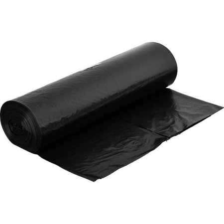 Мешки для мусора на 120 л черные (ПВД, 80 мкм, в рулоне 10 шт, 70x110  см)
