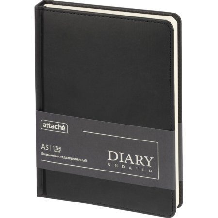 Ежедневник недатированный Attache Classic искусственная кожа тиснение А5  136 листов чёрный