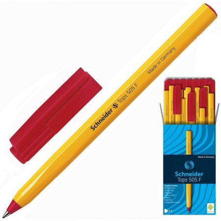 Ручка шариковая неавтоматическая Schneider Tops 505 F красная (толщина линии 0.4 мм)