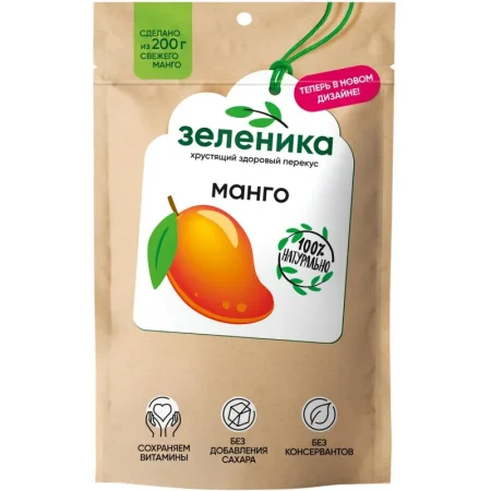 Манго сушеный Зеленика Здоровый фруктовый перекус 20 г