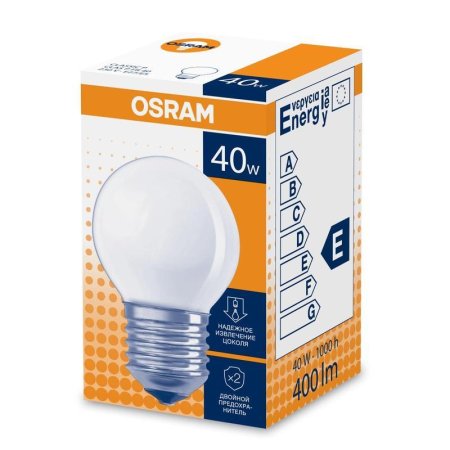Лампа накаливания Osram 40 Вт E27 сферическая 2700 K матовая теплый  белый свет