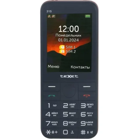 Мобильный телефон TeXet TM-315 черный/красный (127291)