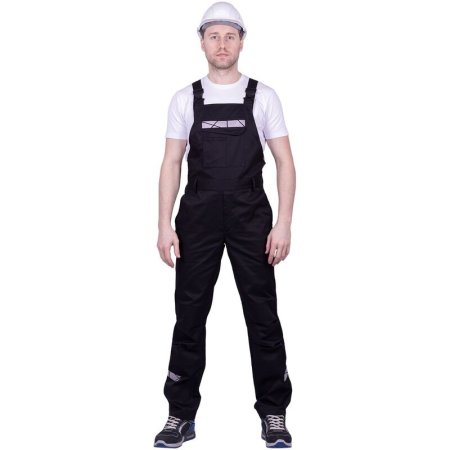 Полукомбинезон рабочий летний мужской Стронг с СОП чёрный (размер  96-100, рост 182-188)