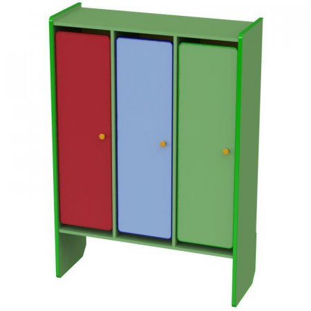 Шкаф для одежды детский М-199-3 трехсекционный (разноцветный, 1000x370x1430 мм)
