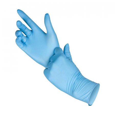 Перчатки медицинские смотровые нитриловые текстурированные  нестерильные неопудренные голубые размер XL (200 штук в упаковке)