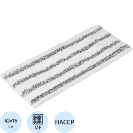 Насадка МОП для швабры-флаундера (плоской) Росмоп микрофибра 42x16 см  белая/серая