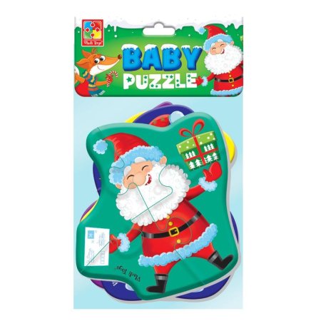Пазл мягкий Vladi Toys Baby puzzle Дед Мороз и друзья 13 элементов (4  штуки в упаковке)