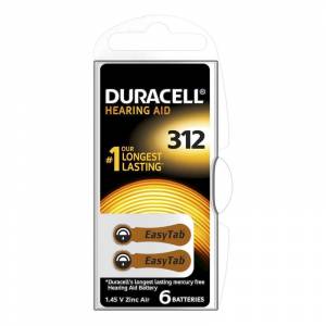 Батарейки DURACELL ZA312-6BL для слуховых аппаратов