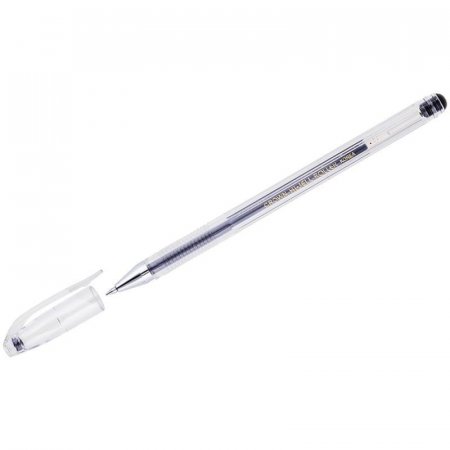 Ручка гелевая неавтоматическая Crown Hi-Jell черная (толщина линии 0.35  мм)