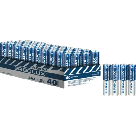 Батарейка AA (пальчиковая) Ergolux Alkaline (40 штук в упаковке)