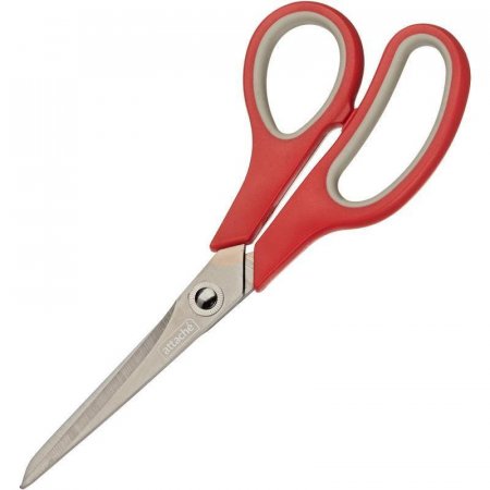Ножницы Attache Comfort 190 мм с покрытием Titanium grey красные с серым