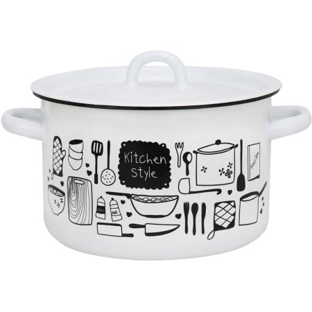 Кастрюля Эмаль Kitchen (550002599) 3 л эмалированная сталь с крышкой