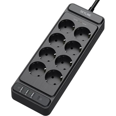 Сетевой фильтр Skyline USP-830 на 8 розеток + 3 USB 3 метра чёрный  (S00003693)