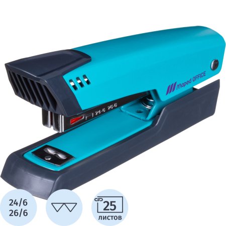 Степлер Maped Essentials Metal Deco до 25 листов бирюзовый (скобы №24/6,  26/6)