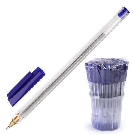 Ручка шариковая одноразовая неавтоматическая масляная синяя (толщина линии 0.7 мм)