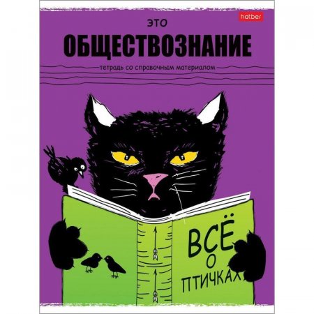 Тетрадь предметная по обществознанию Hatber Черный кот А5 48 листов