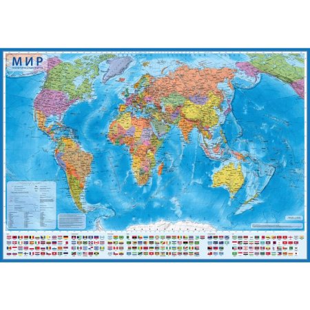 Настенная карта Мира политическая 1:32 000 000 Globen КН040