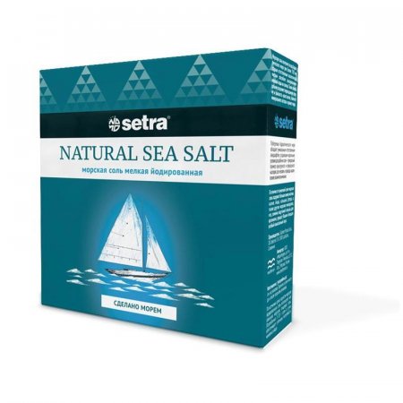 Соль Setra морская натуральная мелкая йодированная 500 г