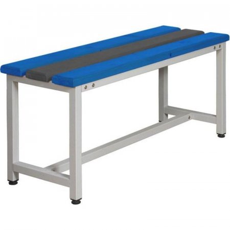 Скамья СКП1-1000 синий/серый  (пластик,металл 1000х350х480 мм)