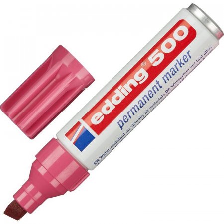 Маркер перманентный Edding 500/9 розовый (толщина линии 2-7 мм) скошенный наконечник