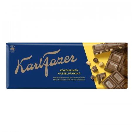 Шоколад Karl Fazer молочный с цельным фундуком 200 г