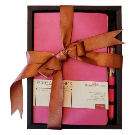 Набор подарочный Bruno Visconti Megapolis Flex (ежедневник розовый, ручка) (артикул производителя 3-531/20-2)