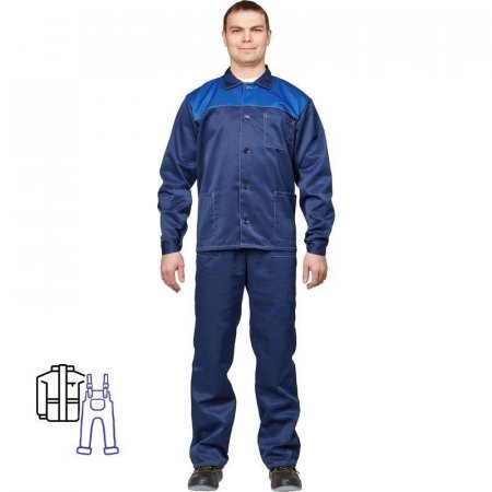 Костюм рабочий летний мужской л16-КПК синий/васильковый (размер 56-58, рост 182-188)