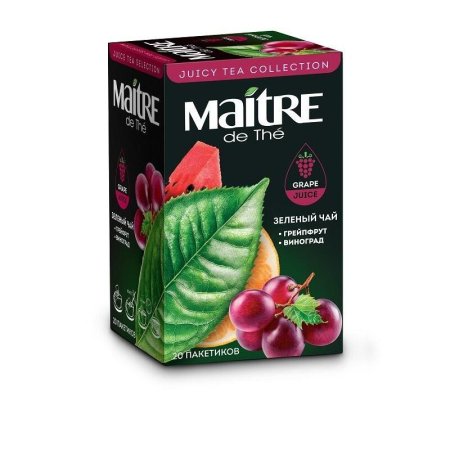Чай Maitre зеленый с соком винограда и ягодами 20 пакетиков
