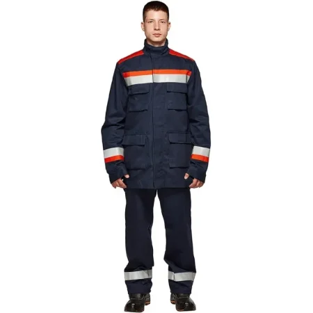 Костюм для защиты от электродуги Энергия летний синий/оранжевый 13.2   кал/см2 (размер 44-46, рост 170-176)
