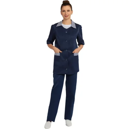 Костюм для горничных и уборщиц у07-КБР темно-синий (размер 44-46, рост   170-176)