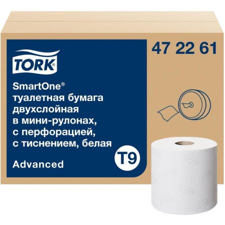 Бумага туалетная в мини-рулонах Tork SmartOne Advanced 472261 2-слойная  12 рулонов по 130 метров