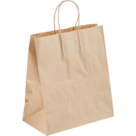 Крафт-пакет бумажный коричневый с кручеными ручками 26x15x35 см 70  г/кв.м био (200 штук в упаковке)