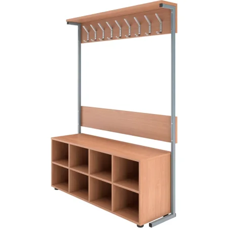 Вешалка односторонняя с тумбой для обуви (бук, 1200х360х1600 мм)