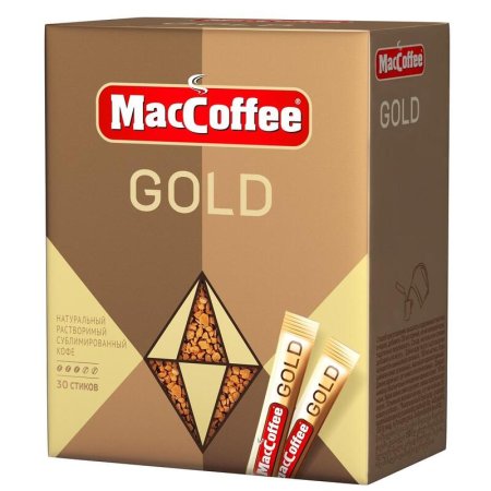 Кофе порционный растворимый MacCoffee Gold 30 пакетиков по 2 г