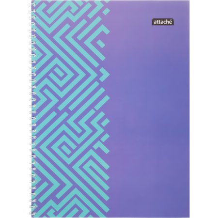 Тетрадь общая Attache А4 60 листов в клетку на гребене (обложка  комбинированная, ВД-лак, 40 штук в упаковке)