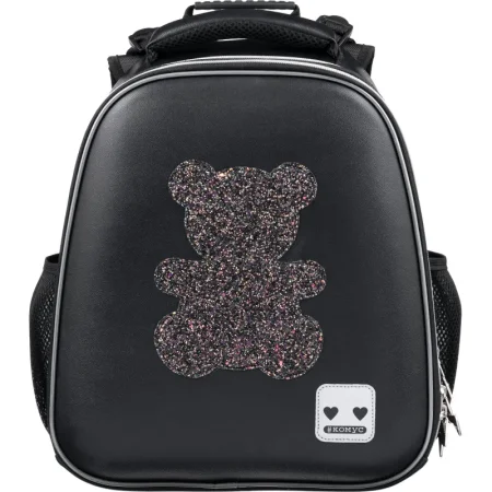 Ранец Комус Класс Basic Медвежонок анатомический чёрный с двумя  отделениями