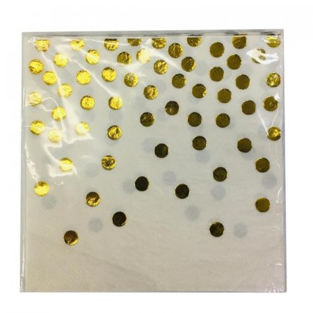 Салфетки бумажные Веселый хоровод Золотые брызги двухслойные 33х33 см  (12 штук в упаковке)