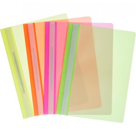 Скоросшиватель пластиковый Attache Neon А4 до 100 листов (толщина   обложки 0.12/0.16 мм, 8 штук в упаковке)