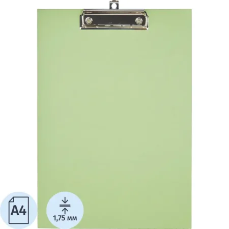 Папка-планшет с зажимом Комус A4 светло-зеленая