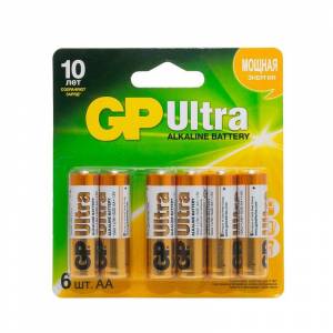 Батарейки GP Ultra пальчиковые AA LR6 (6 штук в упаковке)