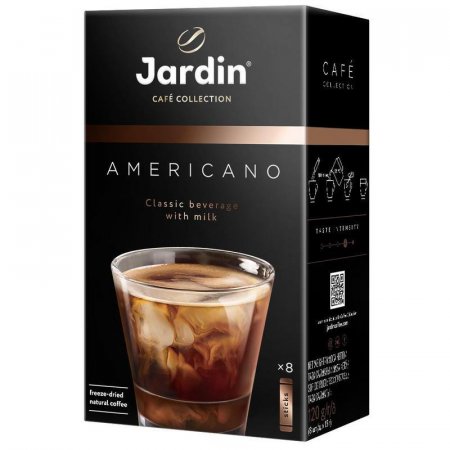 Кофе порционный растворимый Jardin 3 в 1 Americano 8 пакетиков по 15 г