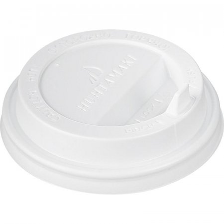 Крышка для стакана 80 мм пластиковая белая с клапаном 100 штук в упаковке Huhtamaki