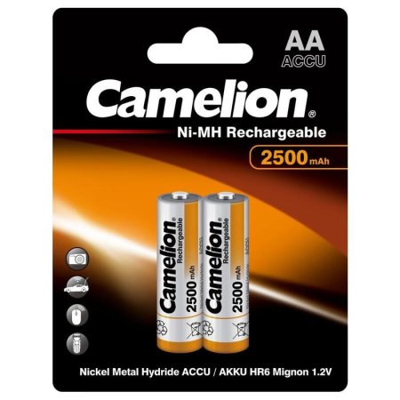 Аккумулятор AA 2500 мАч Camelion 2 штуки в упаковке Ni-Mh (6107)