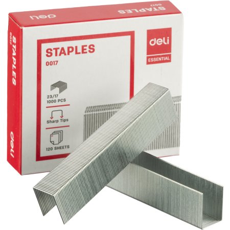 Скобы для степлера Deli №23/17 с цинковым покрытием 1000 штук в упаковке