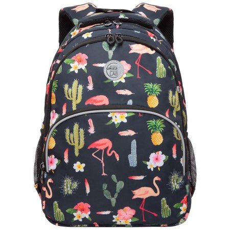 Рюкзак школьный Grizzly Фламинго разноцветный